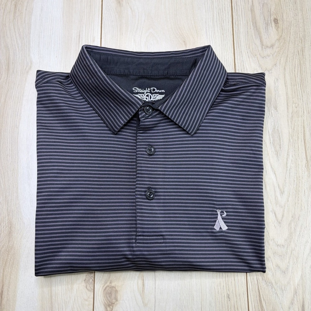 Straight Down Mens WINCHESTER COUNTRY CLUB Golf Polo Shirt Men Size XL Striped